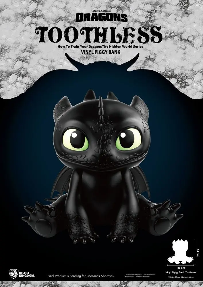 Pușculiță din vinil How To Train Your Dragon Piggy Toothless 30 cm poza produsului