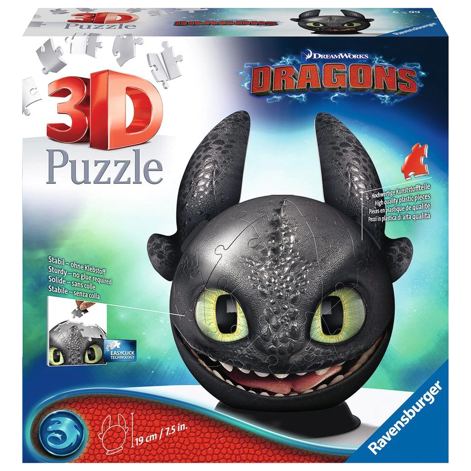 How to Train Your Dragon Toothless puzzle Mingea 3D 72 piese poza produsului