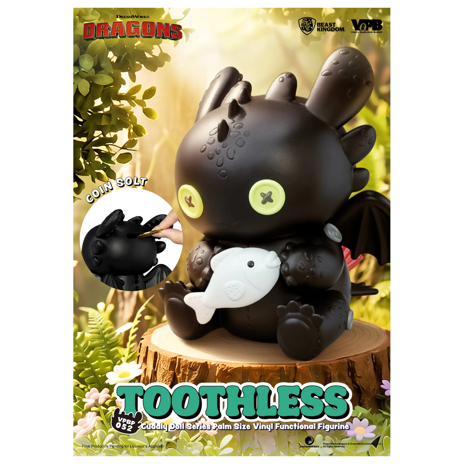 HOW TO TRAIN YOUR DRAGON Toothless Bank Vinyl Figura 11.7cm poza produsului
