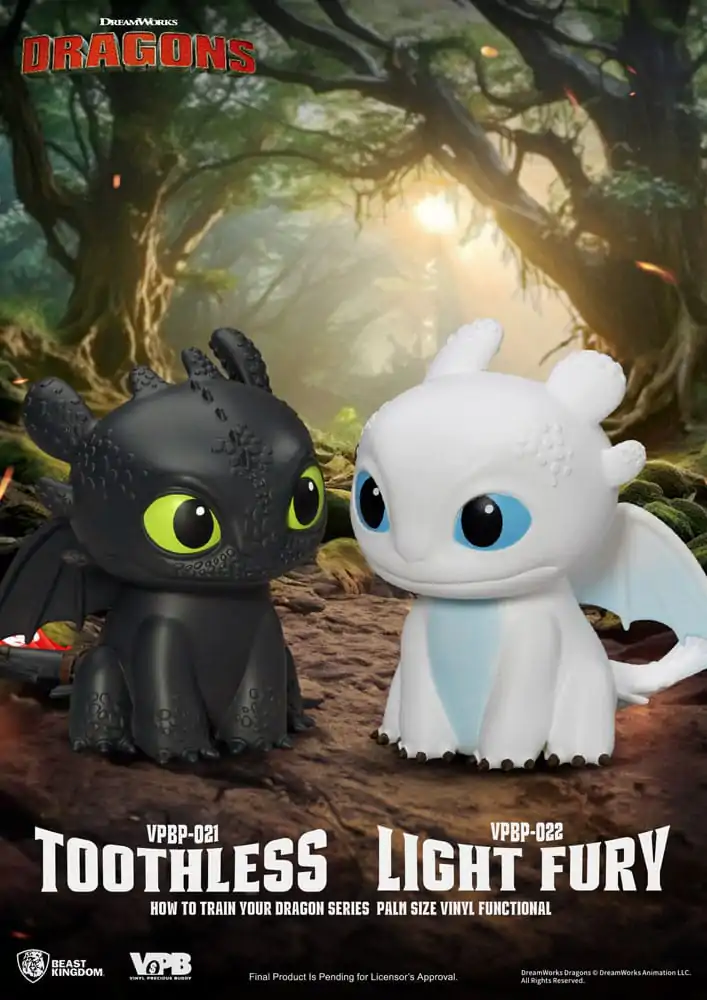 How To Train Your Dragon Piggy Vinil Banca Light Fury 12 cm poza produsului