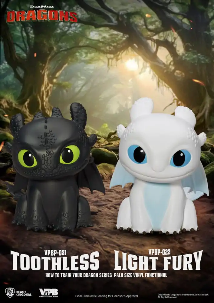 How To Train Your Dragon Piggy Vinil Banca Light Fury 12 cm poza produsului