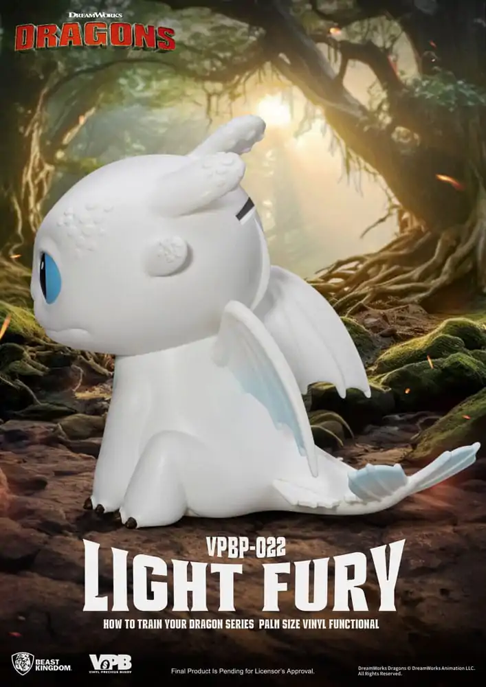 How To Train Your Dragon Piggy Vinil Banca Light Fury 12 cm poza produsului