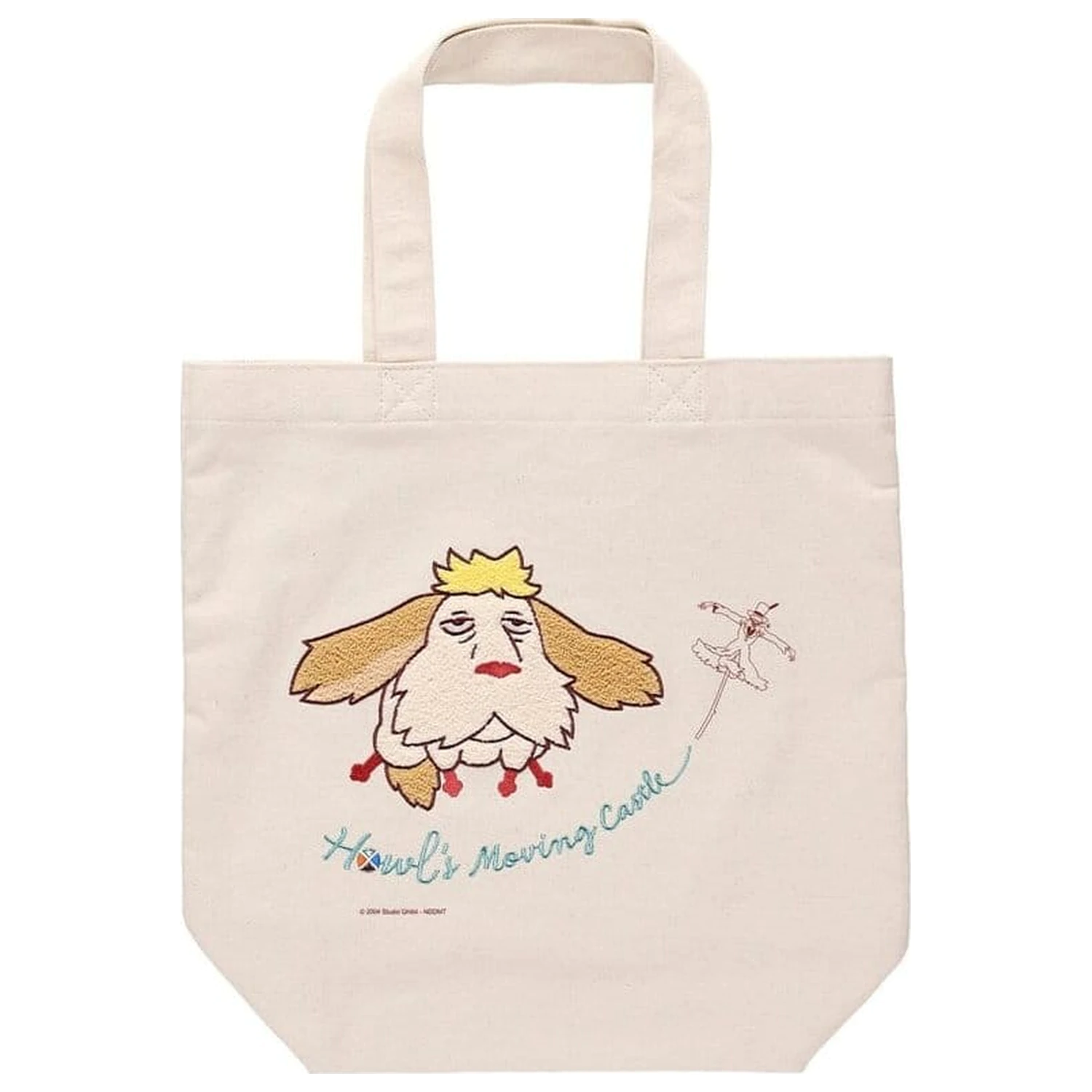 Geanta tote din panza cu broderie Howl's Moving Castle Flying Heen poza produsului