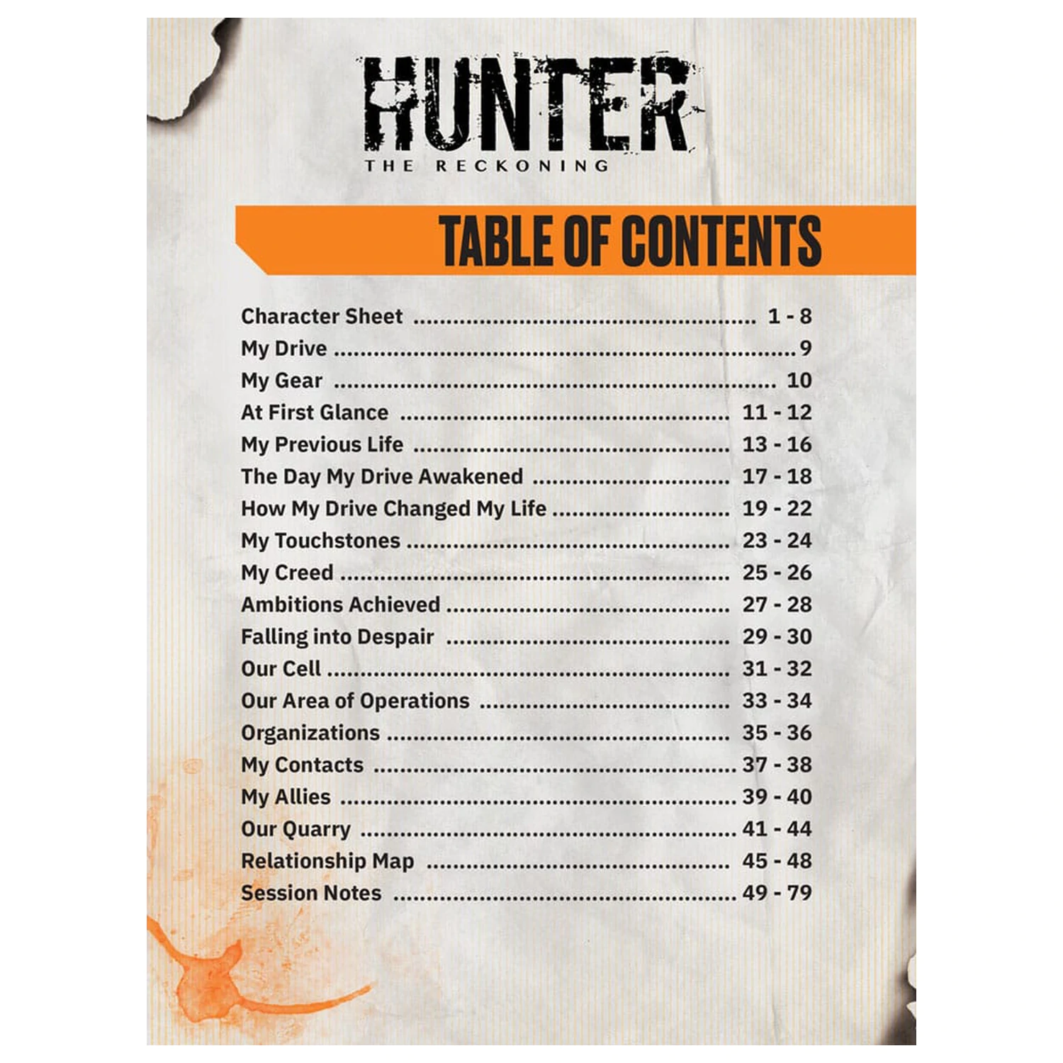 Hunter: The Reckoning 5th Edition RPG Jurnal Fisa de Caracter Extinsa Jurnal *Versiunea Engleza* poza produsului