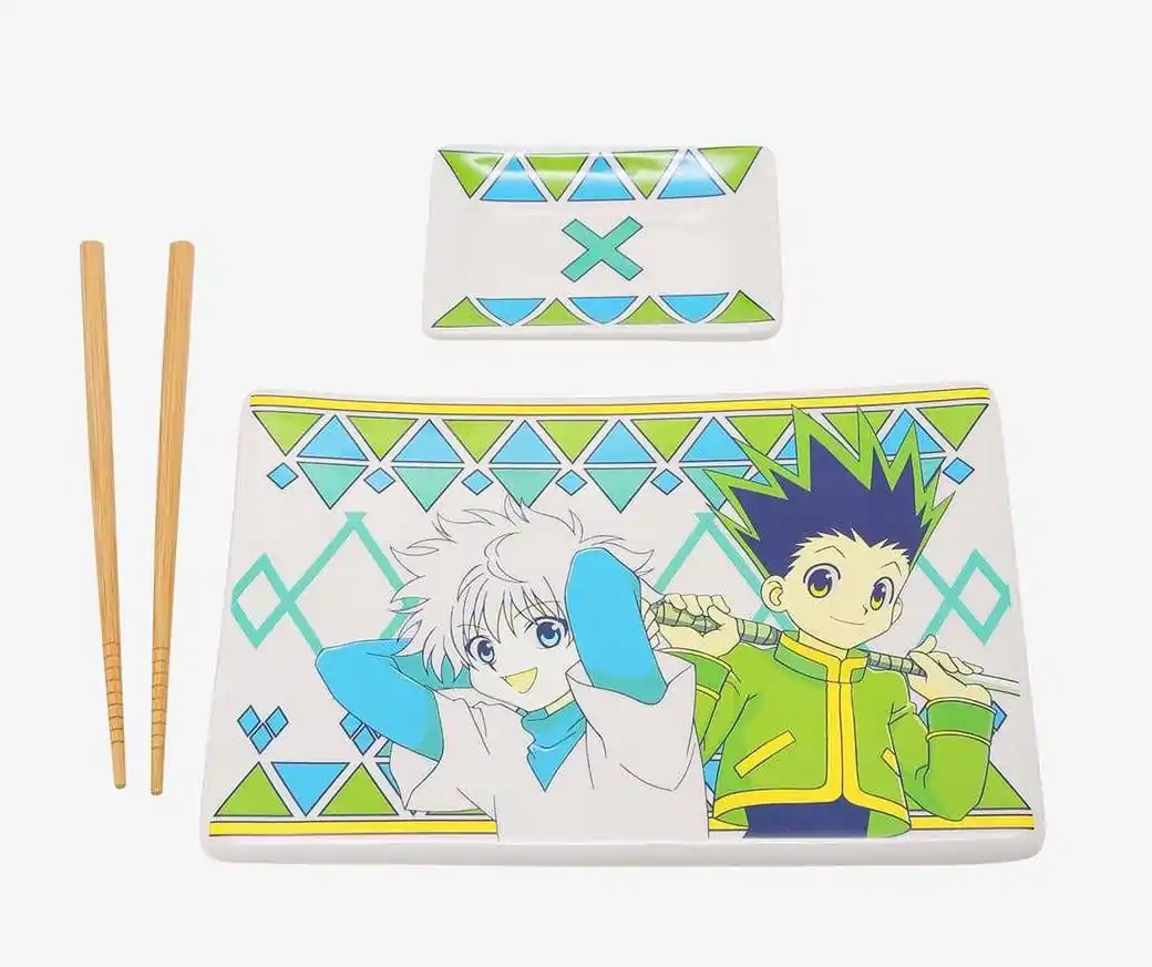 Set de sushi din ceramică Hunter x Hunter cu bețișoare Gon & Killua poza produsului