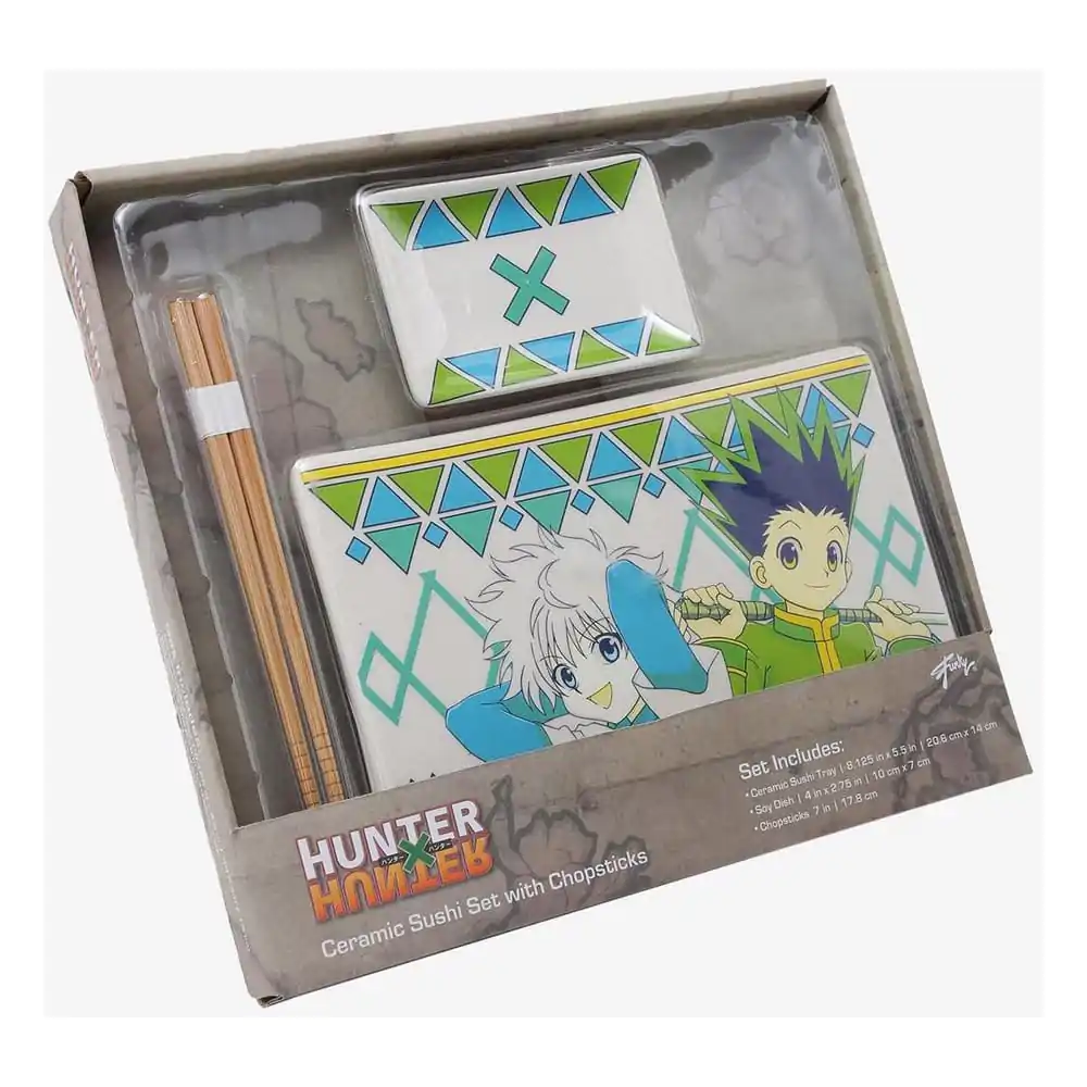 Set de sushi din ceramică Hunter x Hunter cu bețișoare Gon & Killua poza produsului