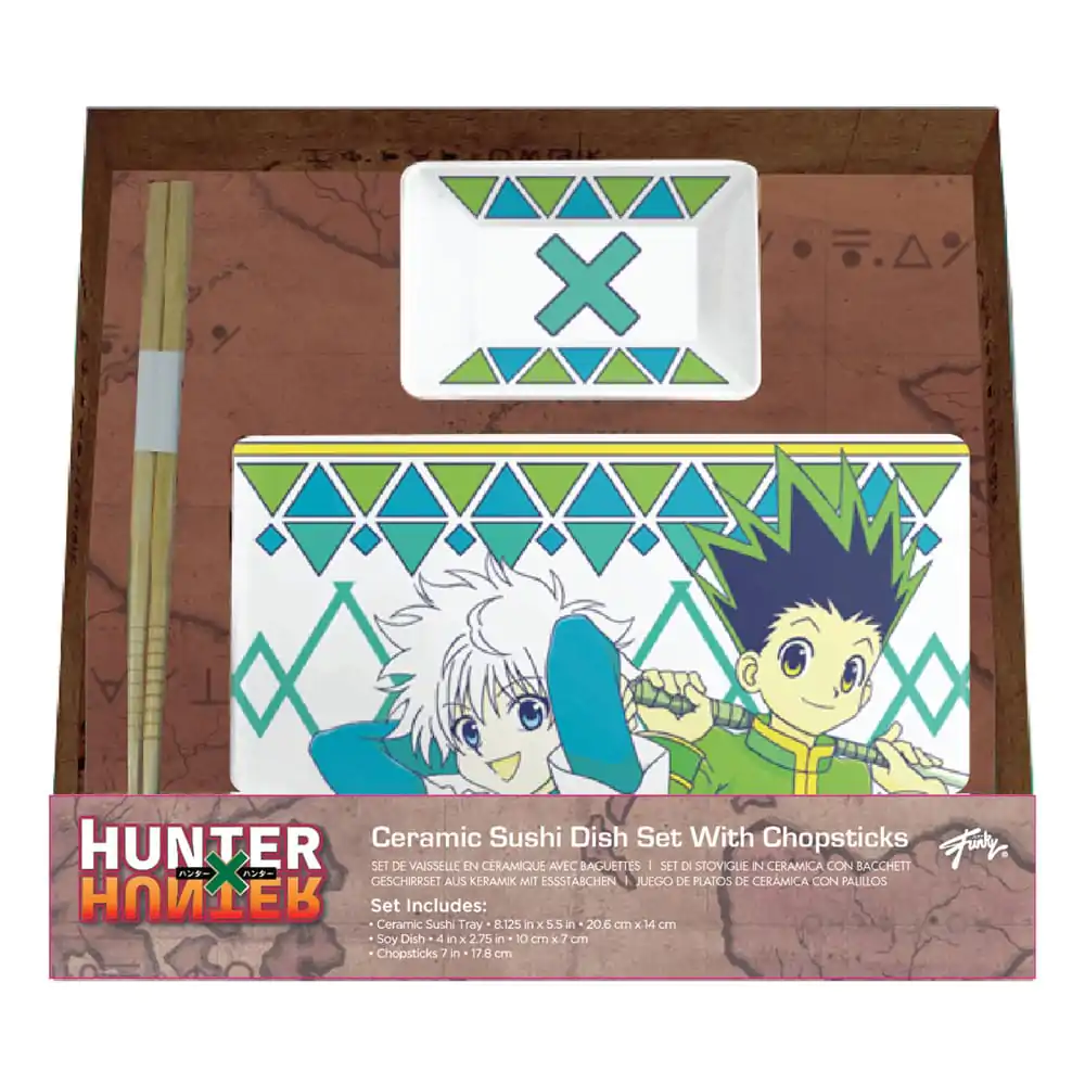 Set de sushi din ceramică Hunter x Hunter cu bețișoare Gon & Killua poza produsului