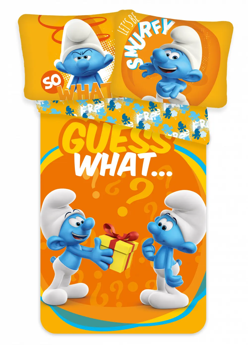 The Smurfs Set husa pilota pentru copii 100x135 cm, fata de perna 40x60 cm poza produsului