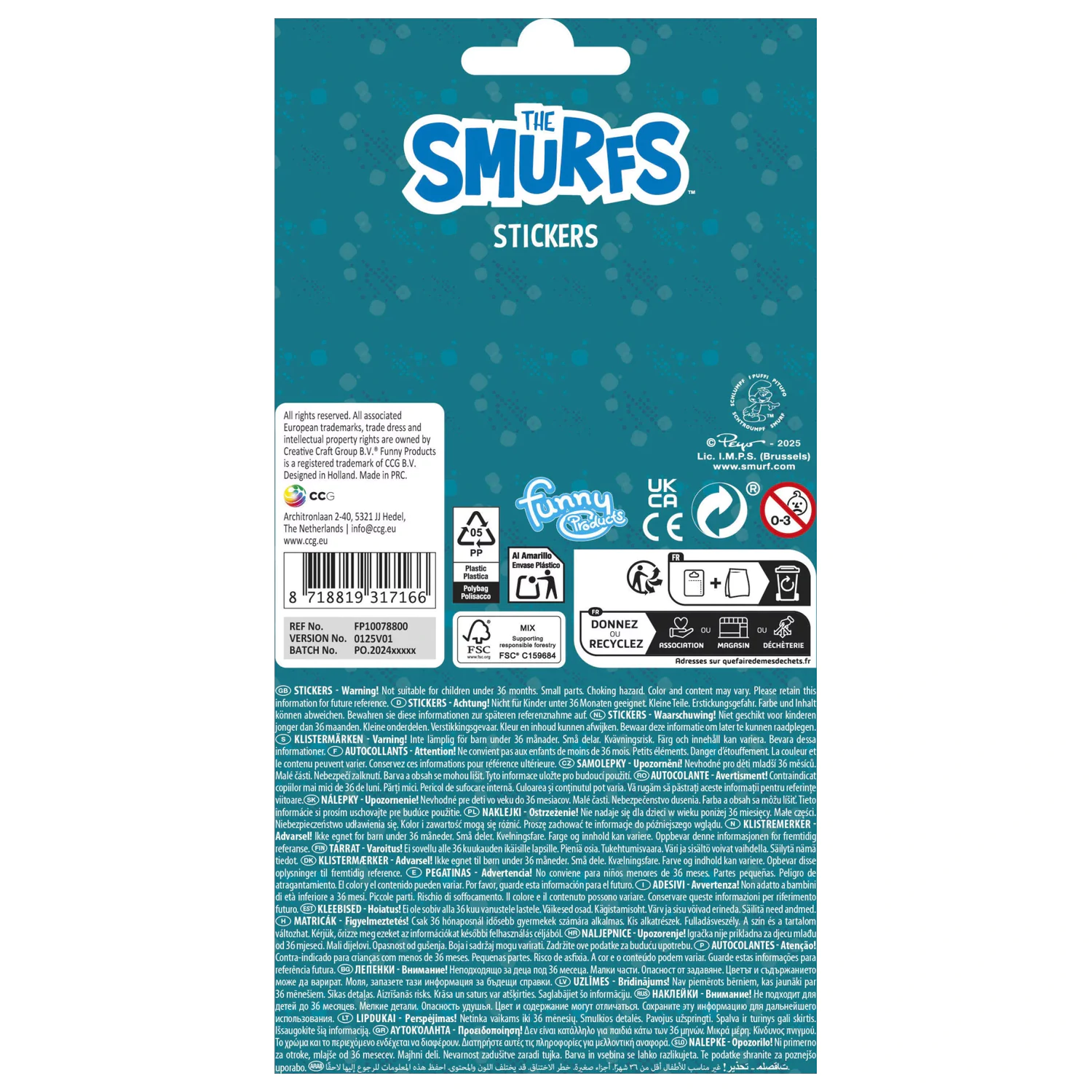 The Smurfs Happy Autocolant folie poza produsului