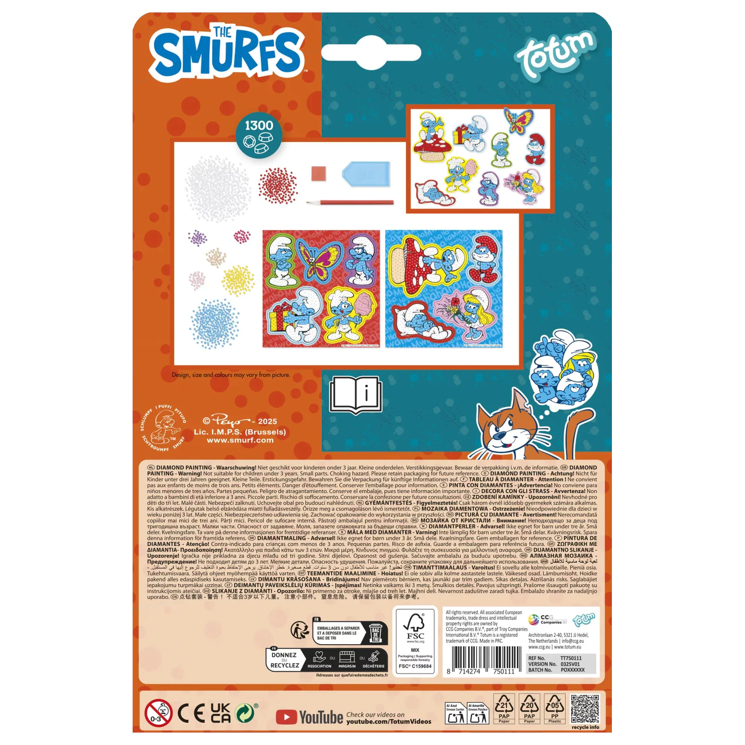 The Smurfs Happy Diamond Dotz Sticker 9 piese poza produsului