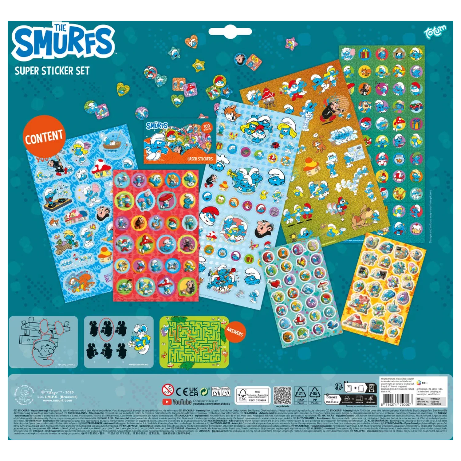 The Smurfs Set de Super Autocolante Fericit poza produsului