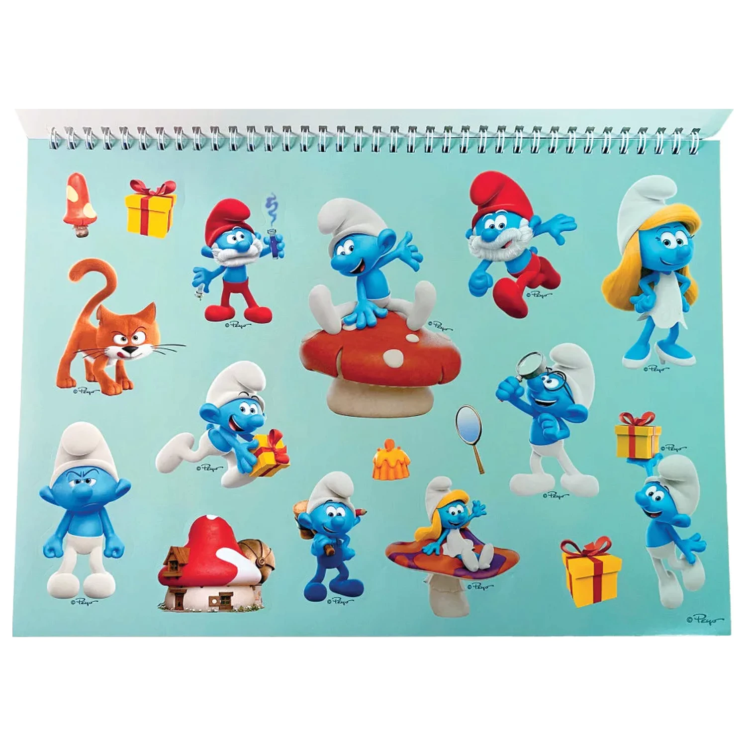 The Smurfs Village Caiet de schițe spiralat A/4 40 Pagini cu autocolante poza produsului