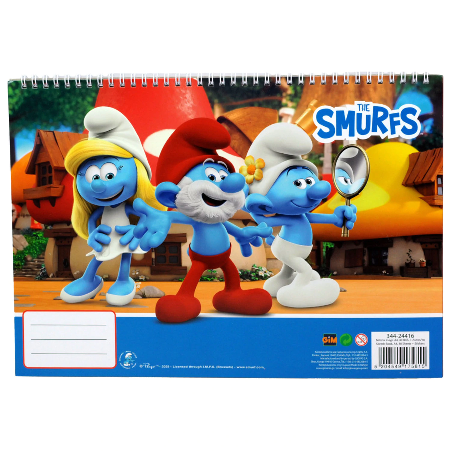 Smurfs Village A/4 Spiral Sketchbook 40 Pagini cu Stickere poza produsului
