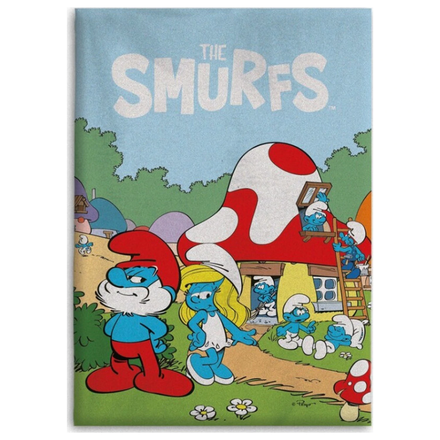 The Smurfs Village Life Pătură de flanel 110x150cm poza produsului