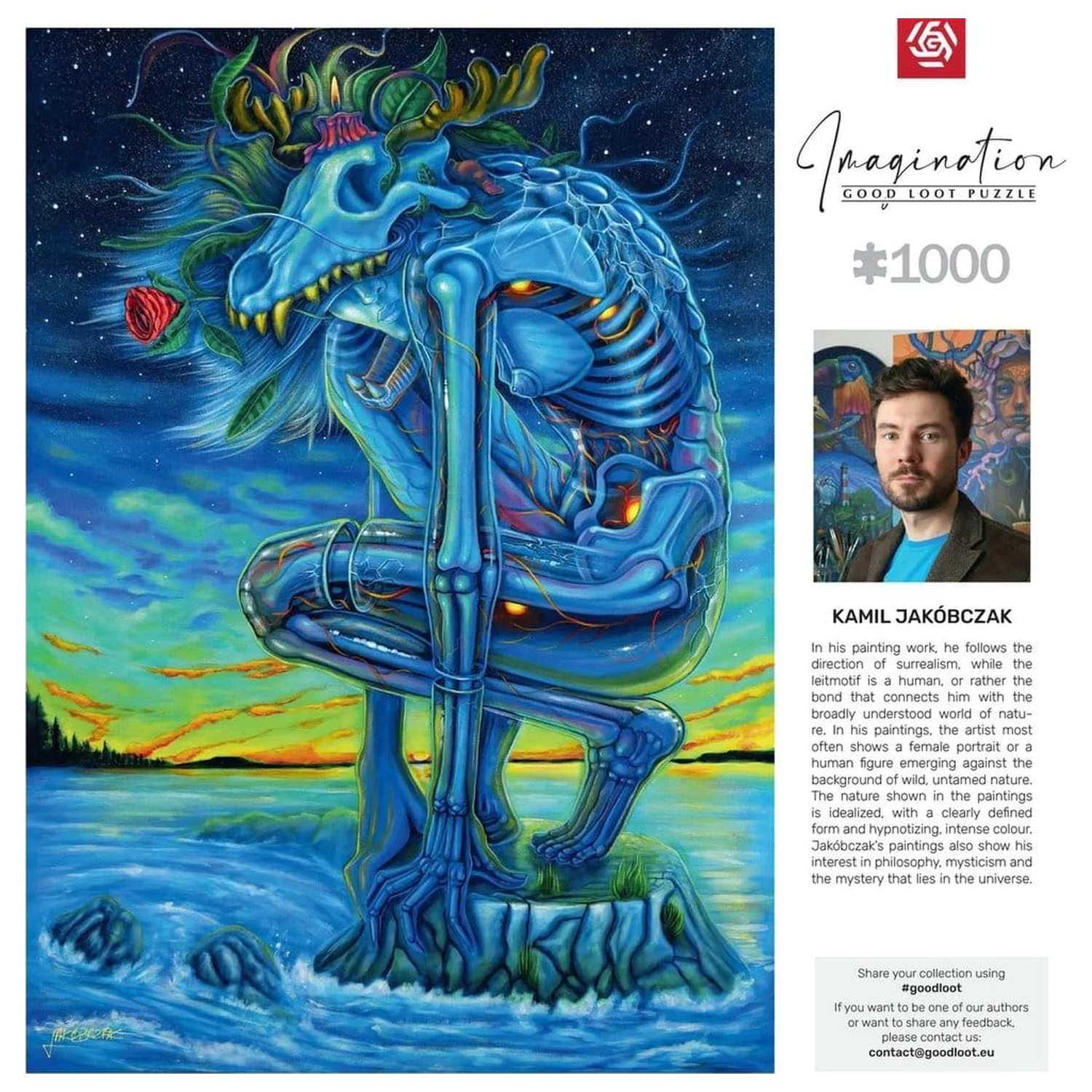 Imagination Series Puzzle Kamil Jakóbczak Bialy Wilk (1000 piese) poza produsului