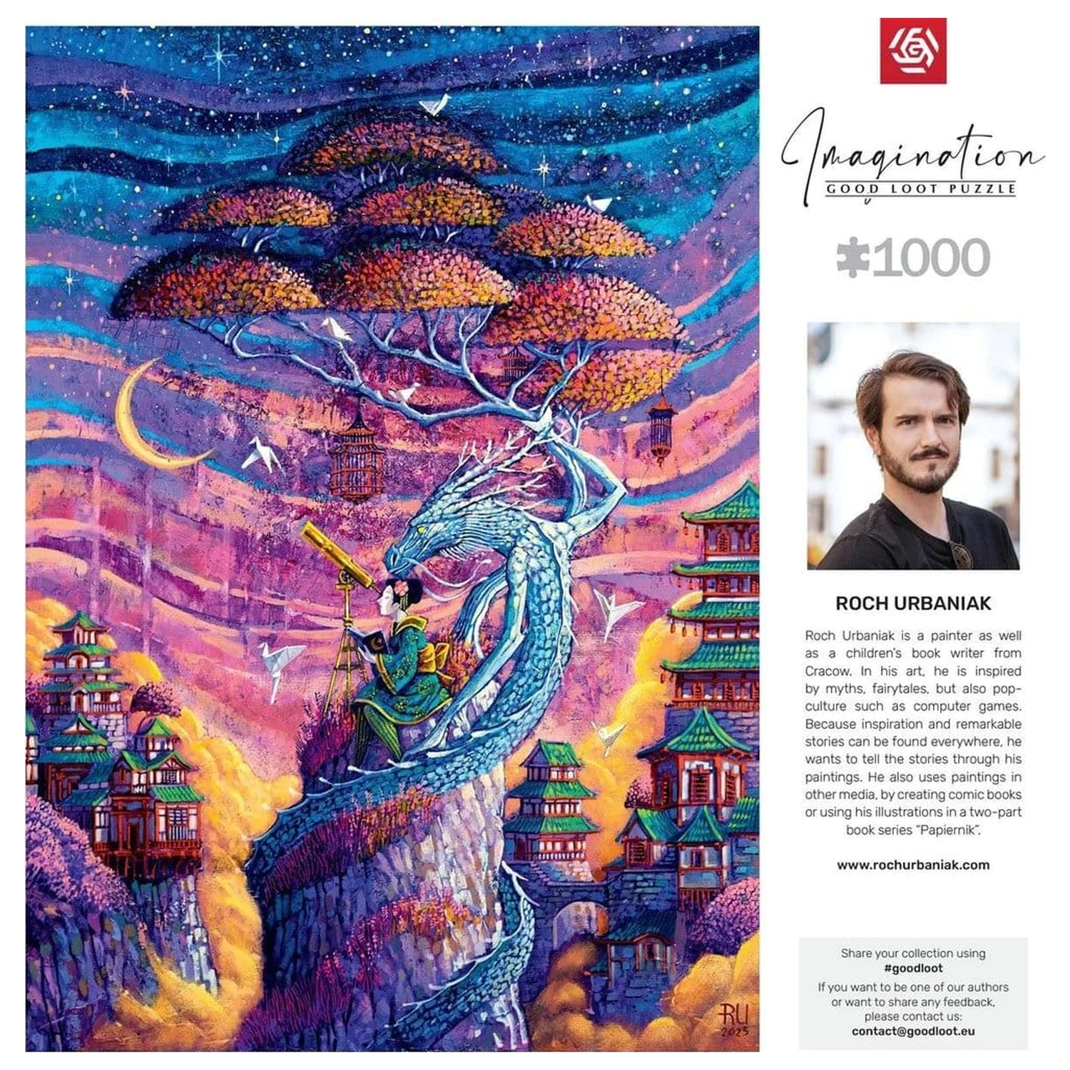 Imagination Series Puzzle Roch Urbaniak Sakura i Ryu (1000 piese) poza produsului