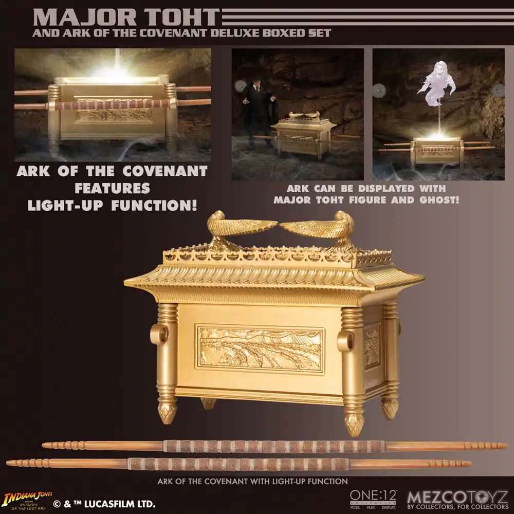 Figurină de acțiune Indiana Jones 1/12 Major Toht and Ark of the Covenant Deluxe Boxed Set 16 cm poza produsului