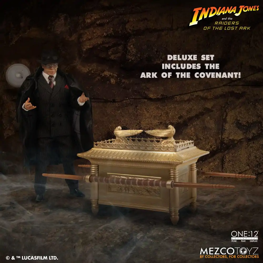 Figurină de acțiune Indiana Jones 1/12 Major Toht and Ark of the Covenant Deluxe Boxed Set 16 cm poza produsului