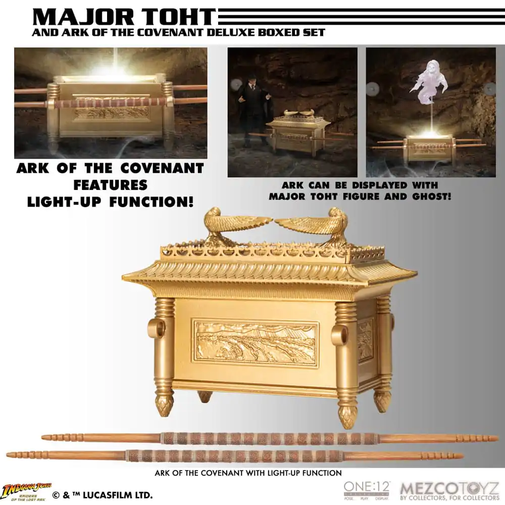 Figurină de acțiune Indiana Jones 1/12 Major Toht and Ark of the Covenant Deluxe Boxed Set 16 cm poza produsului