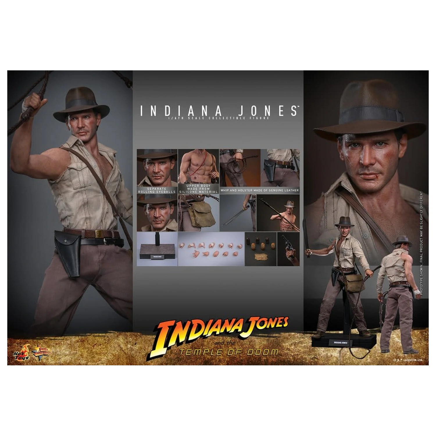 Indiana Jones Movie Masterpiece Figurină de acțiune 1/6 Indiana Jones 30 cm poza produsului
