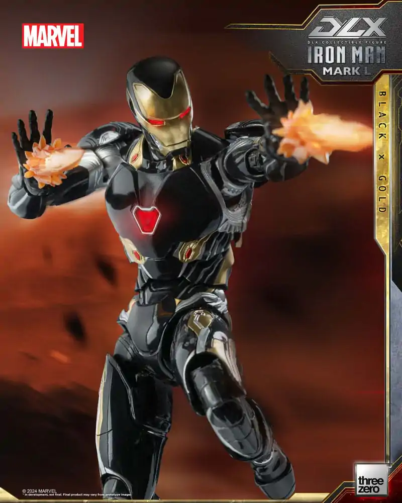 Figurină de acțiune Infinity Saga DLX 1/12 Iron Man Mark 50 (Black X Gold) 17 cm poza produsului