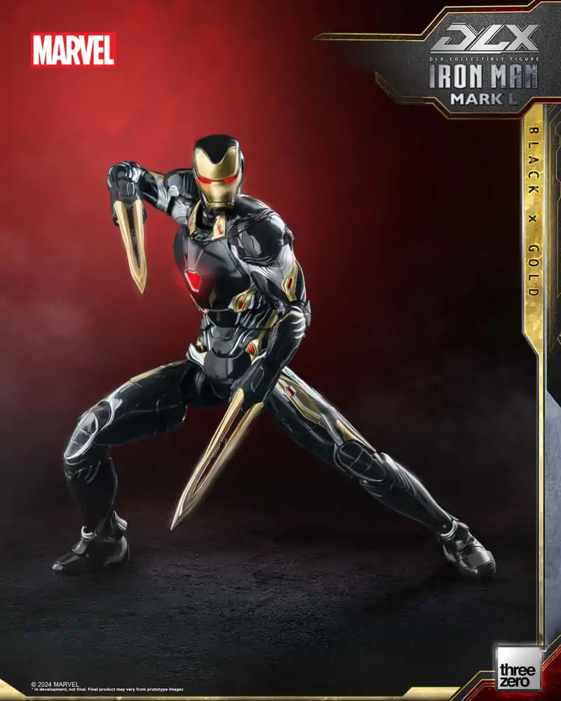 Figurină de acțiune Infinity Saga DLX 1/12 Iron Man Mark 50 (Black X Gold) 17 cm poza produsului