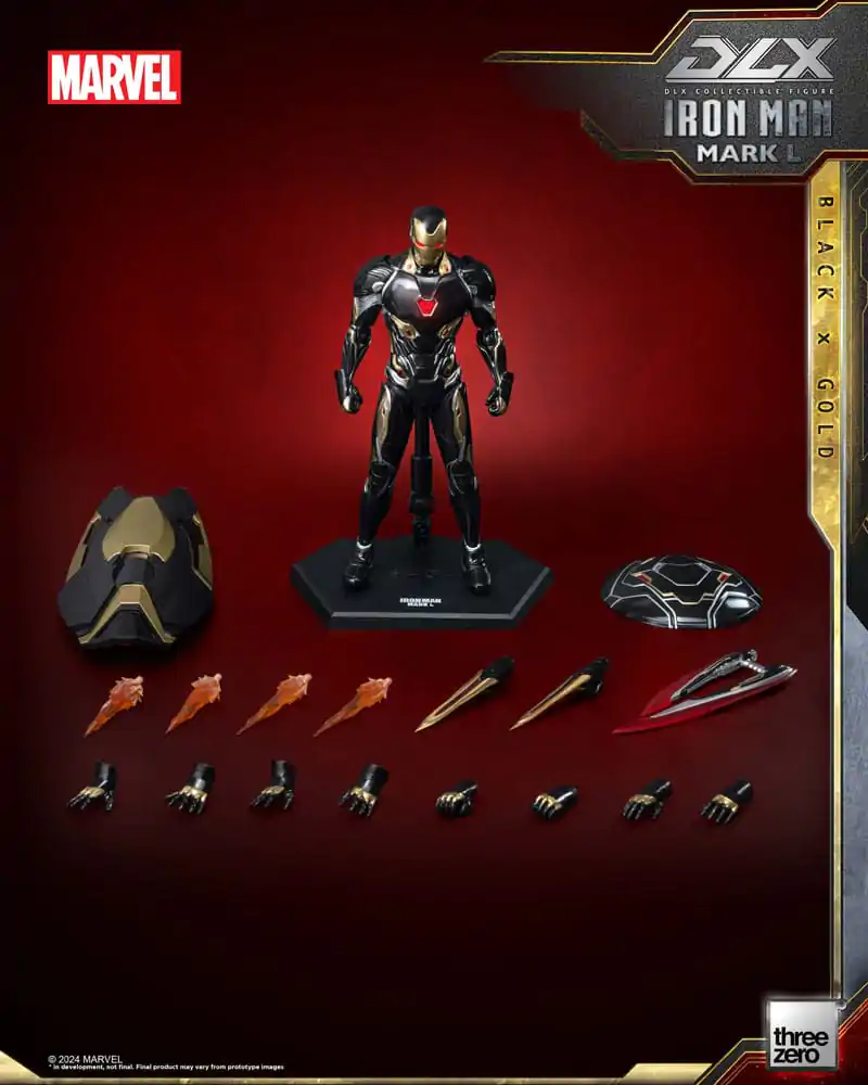 Figurină de acțiune Infinity Saga DLX 1/12 Iron Man Mark 50 (Black X Gold) 17 cm poza produsului