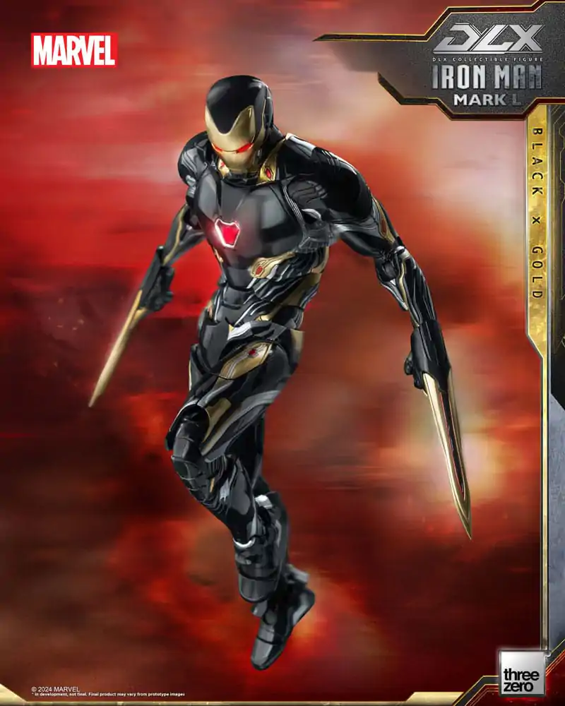 Figurină de acțiune Infinity Saga DLX 1/12 Iron Man Mark 50 (Black X Gold) 17 cm poza produsului