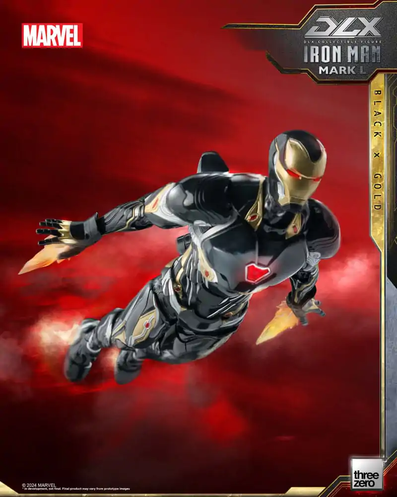 Figurină de acțiune Infinity Saga DLX 1/12 Iron Man Mark 50 (Black X Gold) 17 cm poza produsului