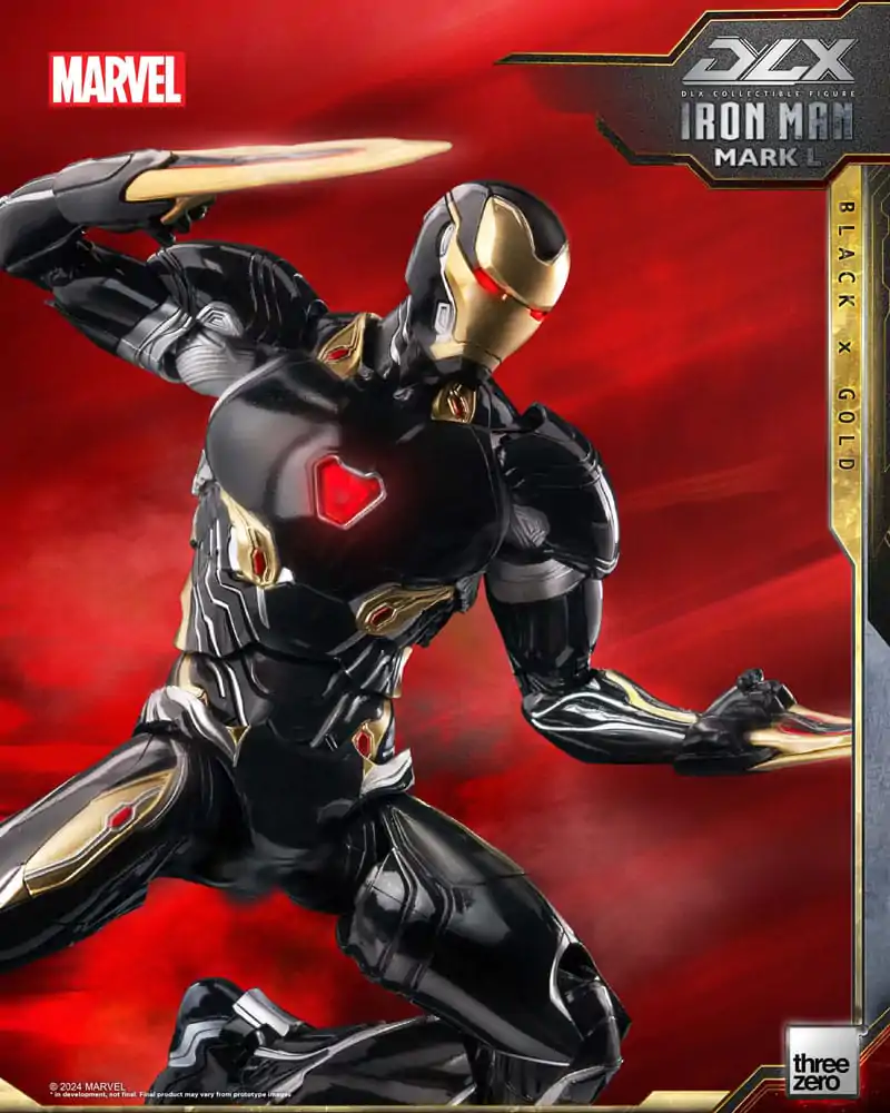 Figurină de acțiune Infinity Saga DLX 1/12 Iron Man Mark 50 (Black X Gold) 17 cm poza produsului