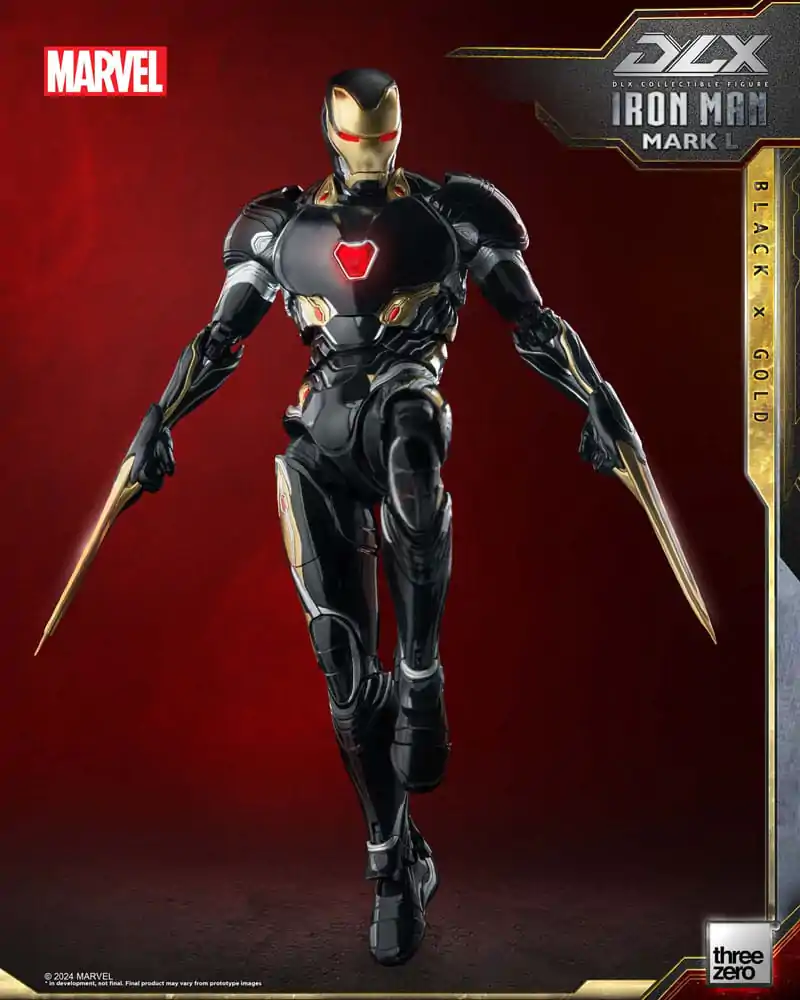 Figurină de acțiune Infinity Saga DLX 1/12 Iron Man Mark 50 (Black X Gold) 17 cm poza produsului