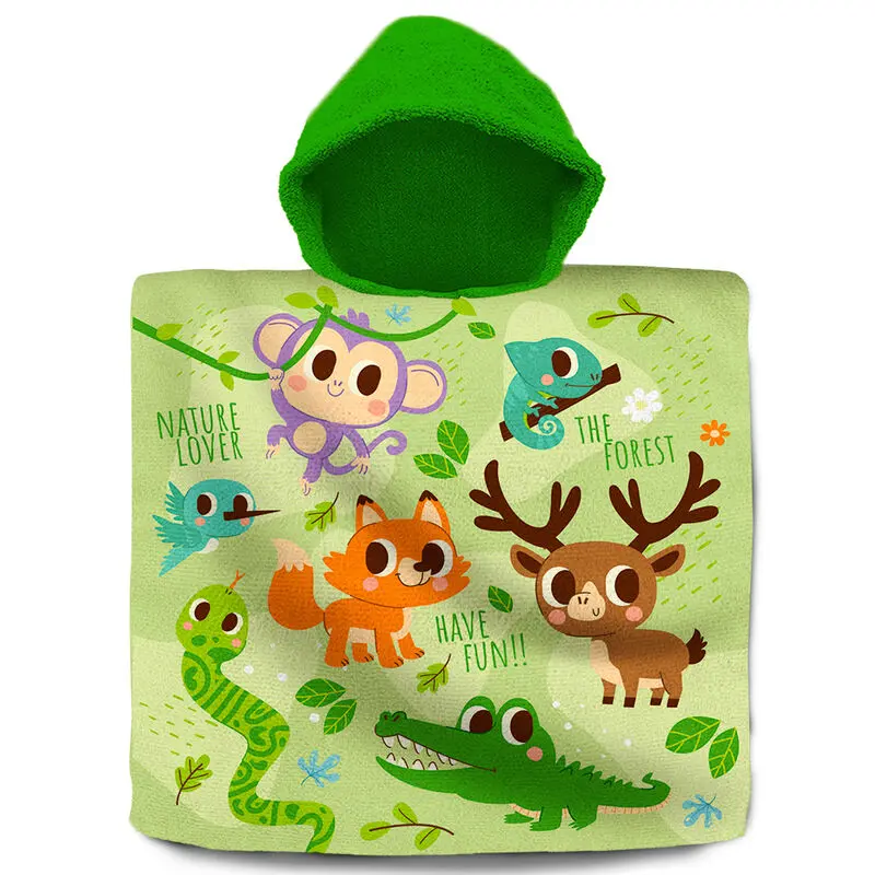 Into the Forest bumbac poncho prosop poza produsului