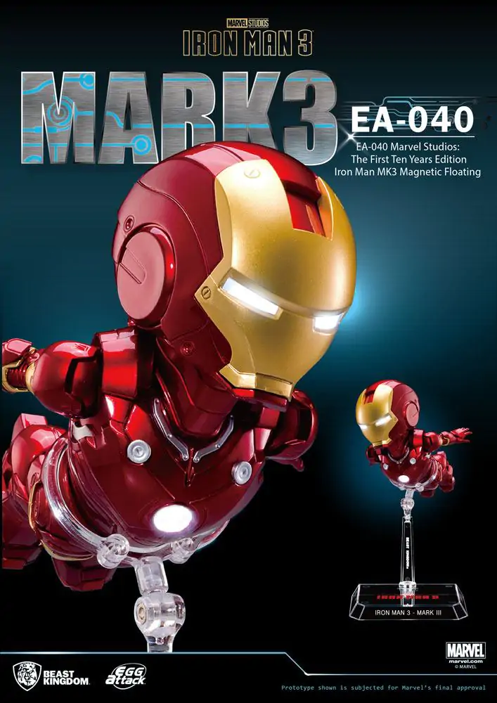 Figurină Iron Man 3 Egg Attack Model Plutitor Iron Man Mark III The First Ten Years Edition 16 cm poza produsului