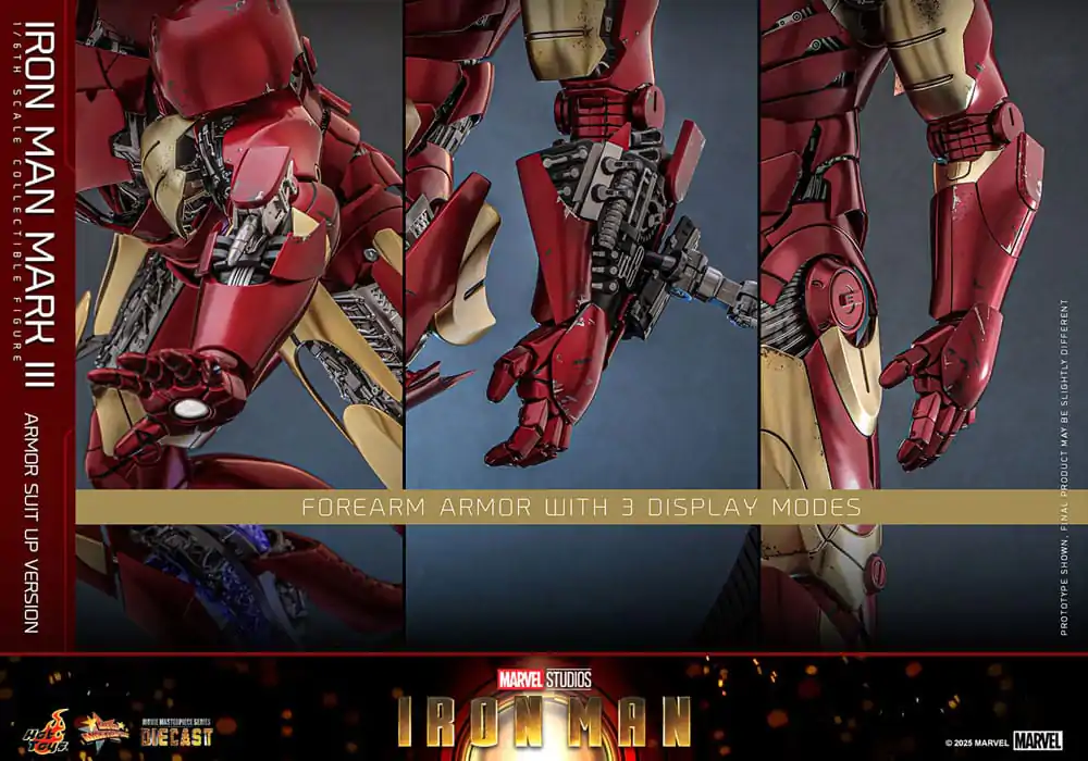 Iron Man Movie Masterpiece Figura de actiune Diecast 1/6 Iron Man Mark III (Armor Suit Up Version) 32 cm poza produsului