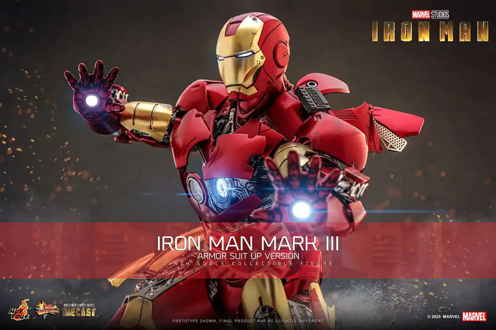 Iron Man Movie Masterpiece Figura de actiune Diecast 1/6 Iron Man Mark III (Armor Suit Up Version) 32 cm poza produsului