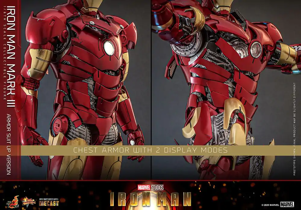 Iron Man Movie Masterpiece Figura de actiune Diecast 1/6 Iron Man Mark III (Armor Suit Up Version) 32 cm poza produsului