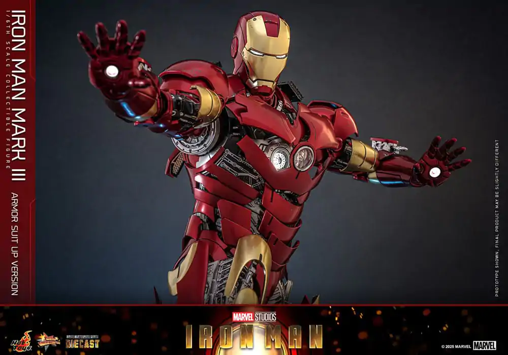 Iron Man Movie Masterpiece Figura de actiune Diecast 1/6 Iron Man Mark III (Armor Suit Up Version) 32 cm poza produsului