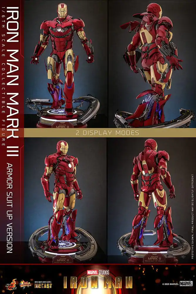 Iron Man Movie Masterpiece Figura de actiune Diecast 1/6 Iron Man Mark III (Armor Suit Up Version) 32 cm poza produsului