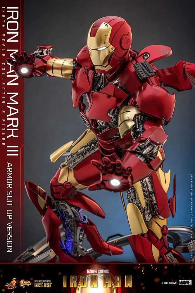 Iron Man Movie Masterpiece Figura de actiune Diecast 1/6 Iron Man Mark III (Armor Suit Up Version) 32 cm poza produsului