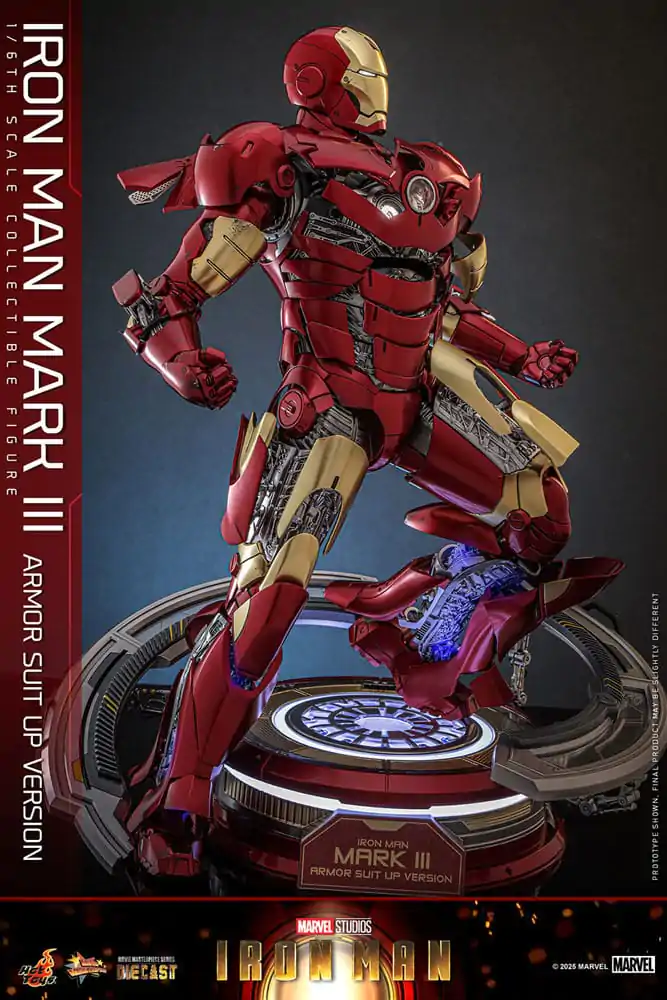 Iron Man Movie Masterpiece Figura de actiune Diecast 1/6 Iron Man Mark III (Armor Suit Up Version) 32 cm poza produsului