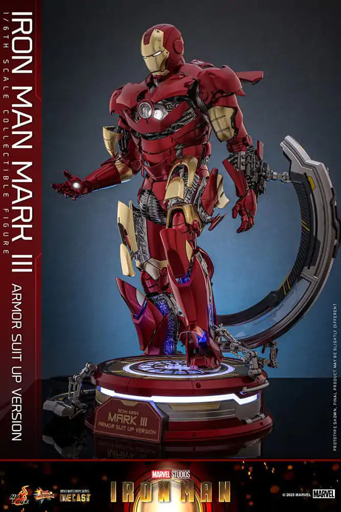 Iron Man Movie Masterpiece Figura de actiune Diecast 1/6 Iron Man Mark III (Armor Suit Up Version) 32 cm poza produsului