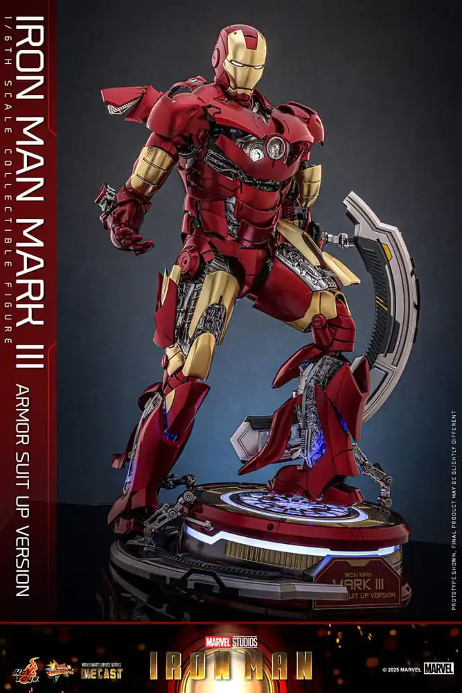 Iron Man Movie Masterpiece Figura de actiune Diecast 1/6 Iron Man Mark III (Armor Suit Up Version) 32 cm poza produsului