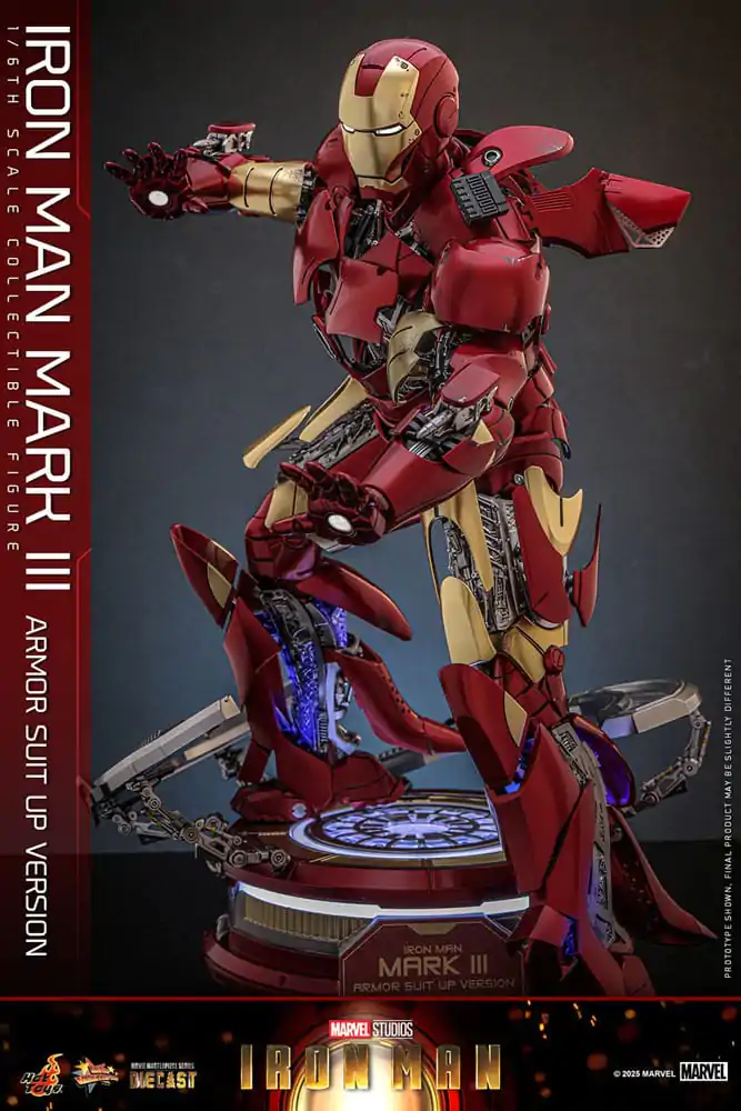 Iron Man Movie Masterpiece Figura de actiune Diecast 1/6 Iron Man Mark III (Armor Suit Up Version) 32 cm poza produsului