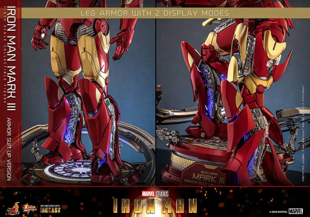 Iron Man Movie Masterpiece Figura de actiune Diecast 1/6 Iron Man Mark III (Armor Suit Up Version) 32 cm poza produsului