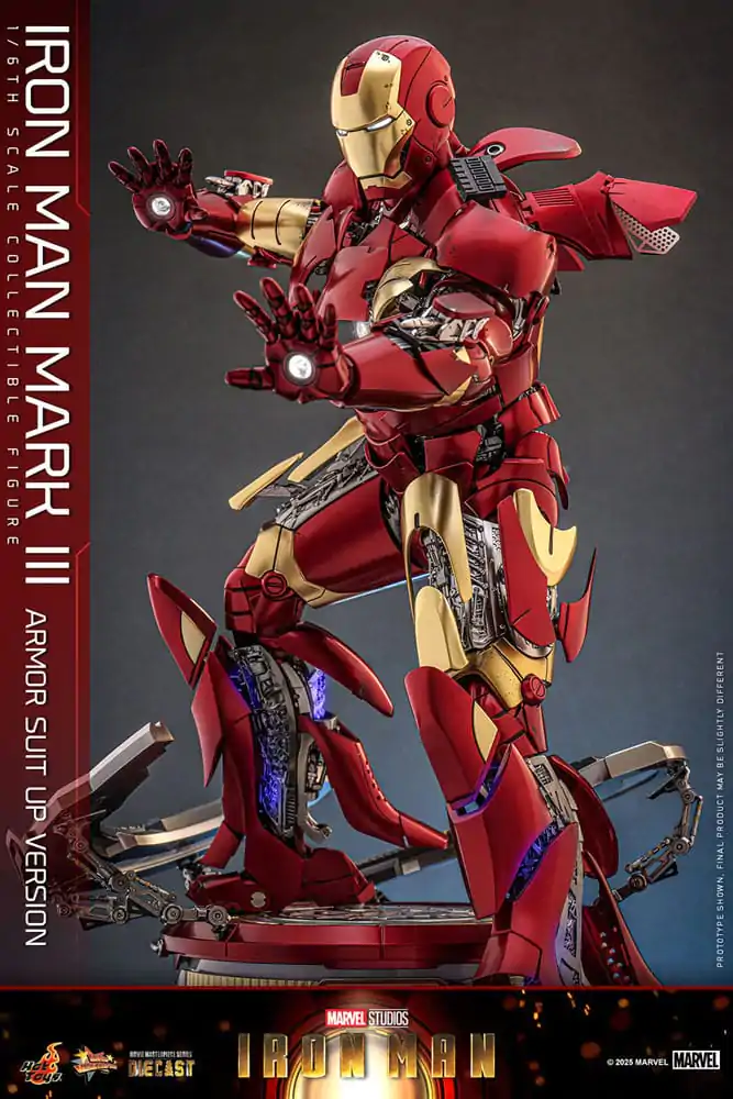 Iron Man Movie Masterpiece Figura de actiune Diecast 1/6 Iron Man Mark III (Armor Suit Up Version) 32 cm poza produsului