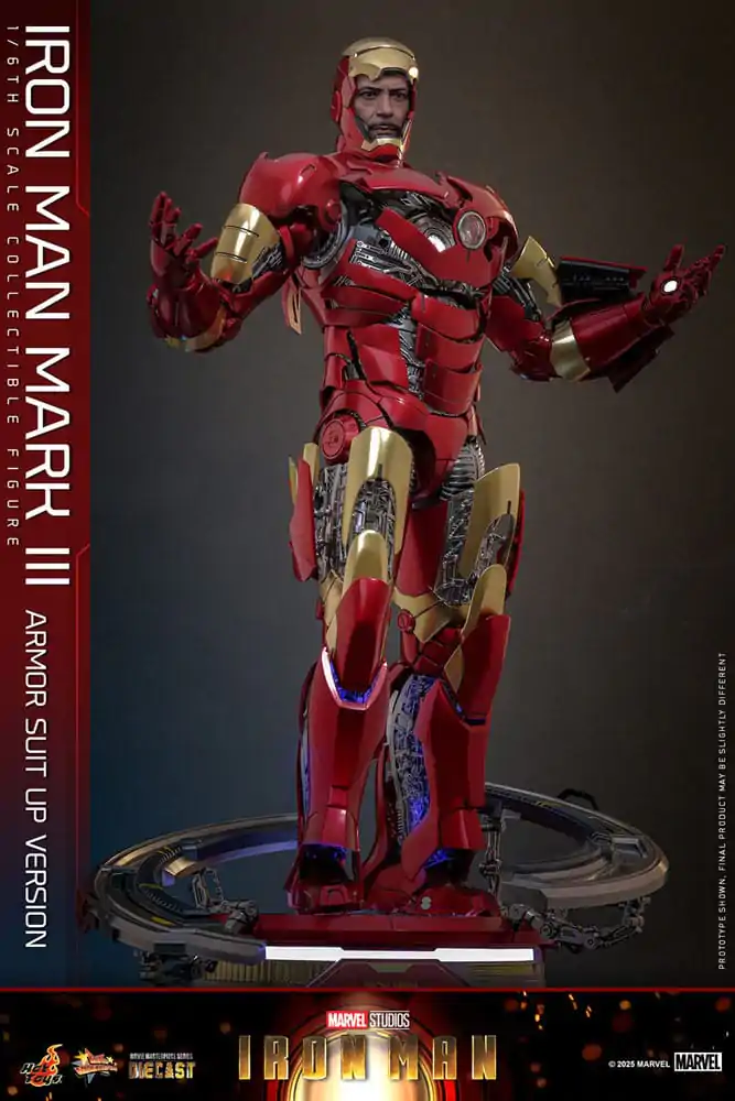 Iron Man Movie Masterpiece Figura de actiune Diecast 1/6 Iron Man Mark III (Armor Suit Up Version) 32 cm poza produsului