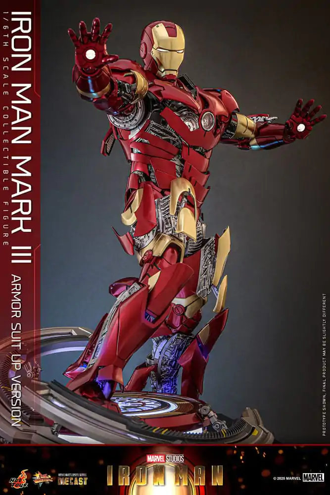 Iron Man Movie Masterpiece Figura de actiune Diecast 1/6 Iron Man Mark III (Armor Suit Up Version) 32 cm poza produsului
