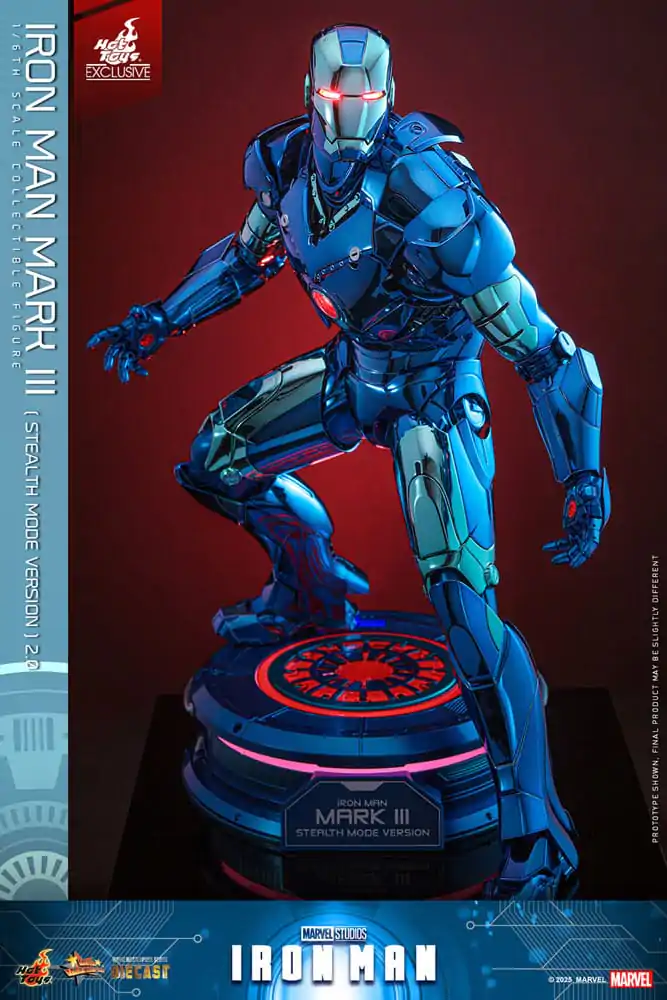 Iron Man Movie Masterpiece Diecast Figura de actiune 1/6 Iron Man Mark III (Stealth Mode Ver.) 2.0 Hot Toys Exclusive 33 cm poza produsului