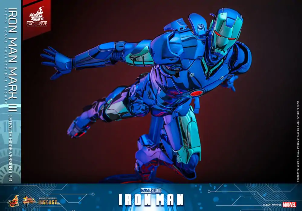 Iron Man Movie Masterpiece Diecast Figura de actiune 1/6 Iron Man Mark III (Stealth Mode Ver.) 2.0 Hot Toys Exclusive 33 cm poza produsului