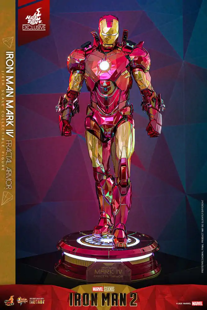Figurină de acțiune turnată sub presiune de colecție film Iron Man la scară 1/6 Iron Man Mark VI (Fractal Armor) Hot Toys Exclusive 33 cm poza produsului